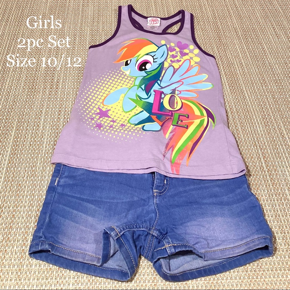✔️ SOLD 📬 EUC Girls 2 pc Shorts Set, Size 10 / 12